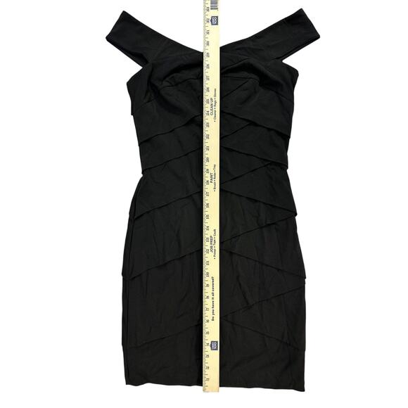 White House Black Market Black Sleeveless Ruffle Tiered Dress size 6 - Picture 7 of 9